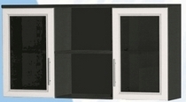 Антресоль большая с двумя стеклодверями ДЛЯ ГОСТИНОЙ АБС-2 Венге/Дуб выбеленный в Кодинске - kodinsk.katalogmebeli.com | фото
