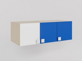 Антресоль на шкаф 3-х створчатый Скай люкс (Синий/Белый/корпус Клен) в Кодинске - kodinsk.katalogmebeli.com | фото