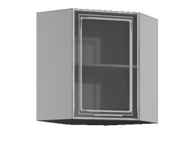 Бетон ШВУС 600*600 Шкаф верхний угловой со стеклом в Кодинске - kodinsk.katalogmebeli.com | фото