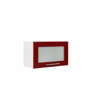 Бруклин ШВГС 600 Шкаф верхний горизонтальный со стеклом (Бетон белый/корпус Белый) в Кодинске - kodinsk.katalogmebeli.com | фото
