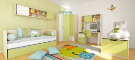 Детская комната Эппл (Зеленый/Белый/корпус Клен) в Кодинске - kodinsk.katalogmebeli.com | фото 5
