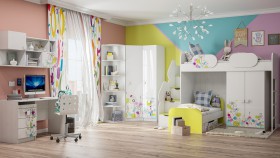 Детская комната Флер (Белый/корпус Выбеленное дерево) в Кодинске - kodinsk.katalogmebeli.com | фото 3