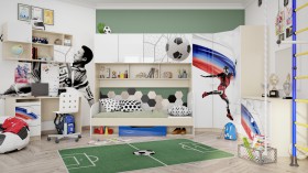 Детская комната Футбол ЧМ (Белый/Синий/корпус Клен) в Кодинске - kodinsk.katalogmebeli.com | фото 2