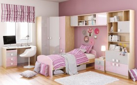 Детская комната Грэйси (Розовый/Серый/корпус Клен) в Кодинске - kodinsk.katalogmebeli.com | фото 3
