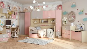Детская комната Грэйси (Розовый/Серый/корпус Клен) в Кодинске - kodinsk.katalogmebeli.com | фото 13