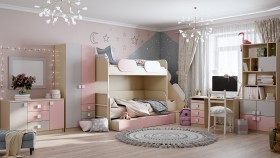 Детская комната Грэйси (Розовый/Серый/корпус Клен) в Кодинске - kodinsk.katalogmebeli.com | фото 12