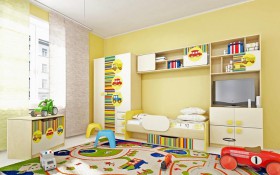 Детская комната Клаксон (Бежевый/корпус Клен) в Кодинске - kodinsk.katalogmebeli.com | фото 2
