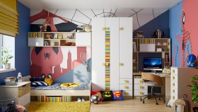 Детская комната Клаксон без машинок (Белый/корпус Клен) в Кодинске - kodinsk.katalogmebeli.com | фото 1