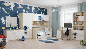 Детская комната Санни (Белый/корпус Клен) в Кодинске - kodinsk.katalogmebeli.com | фото 3