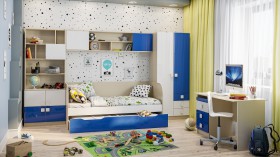 Детская комната Скай Люкс (Синий/Белый/корпус Клен) в Кодинске - kodinsk.katalogmebeli.com | фото 1