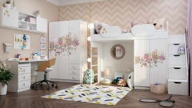 Детская комната Совушки (Белый/корпус Выбеленное дерево) в Кодинске - kodinsk.katalogmebeli.com | фото