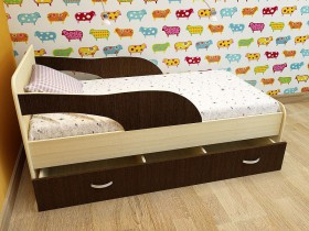Кровать детская Максимка Млечный дуб/Венге в Кодинске - kodinsk.katalogmebeli.com | фото
