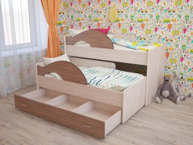 Кровать детская Радуга 1600 Млечный дуб/Венге в Кодинске - kodinsk.katalogmebeli.com | фото 7