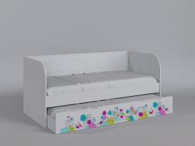Диван-кровать Флёр (Белый/корпус Выбеленное дерево) в Кодинске - kodinsk.katalogmebeli.com | фото