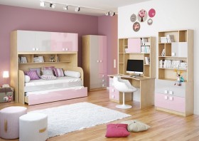Диван-кровать Грэйси (Розовый/Серый/корпус Клен) в Кодинске - kodinsk.katalogmebeli.com | фото 3