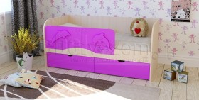 Друзья Кровать детская 2 ящика 1.6 Фиолетовый глянец в Кодинске - kodinsk.katalogmebeli.com | фото