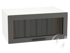 Шкаф верхний Глетчер ШВГС 810 (Маренго силк/белый/горизонт/стекло) в Кодинске - kodinsk.katalogmebeli.com | фото