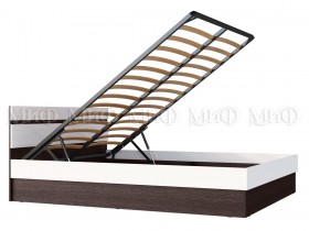 Ким кровать с подъемным механизмом 1,4 (Венге/белый глянец) в Кодинске - kodinsk.katalogmebeli.com | фото 2