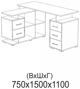 Компьютерный стол угловой СКМУ-3 белый в Кодинске - kodinsk.katalogmebeli.com | фото 2