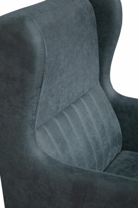 Кресло для отдыха "ЕвроМагнат" (замша дельта серо - синий)/осн. в Кодинске - kodinsk.katalogmebeli.com | фото 3
