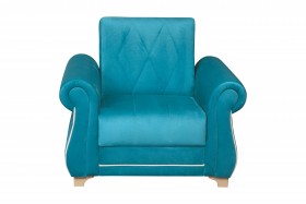 Кресло для отдыха "Порто" (велюр киви бирюза / микровельвет крем) в Кодинске - kodinsk.katalogmebeli.com | фото 3