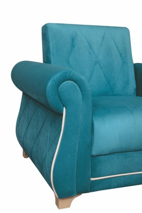 Кресло для отдыха "Порто" (велюр киви бирюза / микровельвет крем) в Кодинске - kodinsk.katalogmebeli.com | фото 5