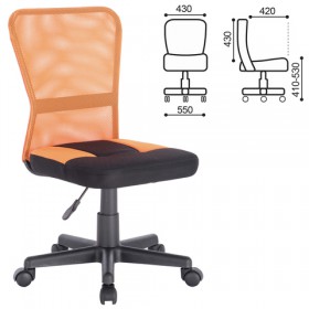 Кресло компактное BRABIX Smart MG-313 (черный, оранжевый) в Кодинске - kodinsk.katalogmebeli.com | фото 1