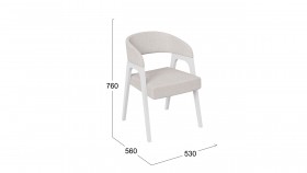 Кресло «Техас 1» (Белый матовый/Шенилл Estetica Vanille №220) в Кодинске - kodinsk.katalogmebeli.com | фото 2