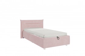 Кровать 0.9 Альба (Нежно-розовый велюр/под-мех) в Кодинске - kodinsk.katalogmebeli.com | фото 1