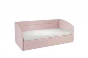 Кровать 0.9 Альба Софа (Нежно-розовый велюр) в Кодинске - kodinsk.katalogmebeli.com | фото