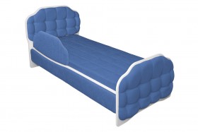 Кровать 160 Атлет 29 Синий (мягкий бортик) в Кодинске - kodinsk.katalogmebeli.com | фото