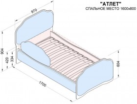 Кровать 160 Атлет 29 Синий (мягкий бортик) в Кодинске - kodinsk.katalogmebeli.com | фото 2