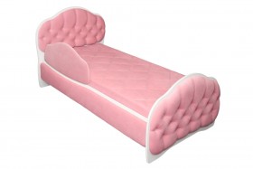 Кровать 160 Гармония 36 Светло-розовый (мягкий бортик) в Кодинске - kodinsk.katalogmebeli.com | фото