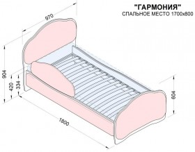 Кровать 170 Гармония 08 Шоколад (мягкий бортик) в Кодинске - kodinsk.katalogmebeli.com | фото 2