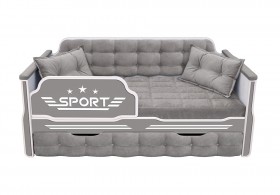 Кровать 170 серии Спорт 1 ящик 45 Серый (подушки) в Кодинске - kodinsk.katalogmebeli.com | фото