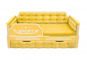Кровать 170 серии Спорт 1 ящик 74 Жёлтый (мягкие боковые накладки) в Кодинске - kodinsk.katalogmebeli.com | фото 1