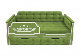 Кровать 170 серии Спорт 1 ящик 76 Зелёный (мягкие боковые накладки) в Кодинске - kodinsk.katalogmebeli.com | фото