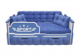 Кровать 170 серии Спорт 1 ящик 85 Синий (подушки) в Кодинске - kodinsk.katalogmebeli.com | фото