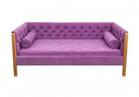 Кровать 180 серии Леди  32 Фиолетовый (подушка валик) в Кодинске - kodinsk.katalogmebeli.com | фото