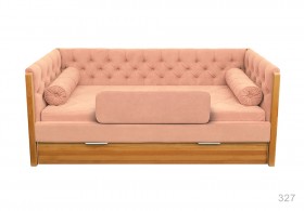 Кровать 180 серии Леди + ящик 15 Бледно-розовый (мягкий бортик/подушка валик) в Кодинске - kodinsk.katalogmebeli.com | фото