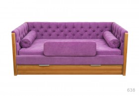 Кровать 180 серии Леди + ящик 32 Фиолетовый (мягкий бортик/подушка валик) в Кодинске - kodinsk.katalogmebeli.com | фото