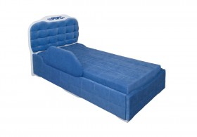 Кровать 190 Атлет Lux 29 Синий (мягкий бортик) в Кодинске - kodinsk.katalogmebeli.com | фото 1