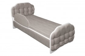 Кровать 190 Атлет Lux 96 Серый (мягкий бортик) в Кодинске - kodinsk.katalogmebeli.com | фото