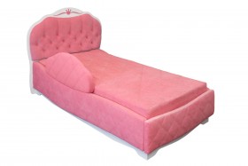 Кровать 190 Гармония Lux 36 Розовый (мягкий бортик) в Кодинске - kodinsk.katalogmebeli.com | фото 1