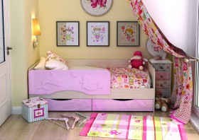 Кровать Алиса КР-812 1,6 Белфорд/Розовый металлик в Кодинске - kodinsk.katalogmebeli.com | фото