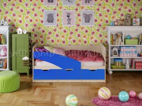 Кровать Бабочки 1,6м (Синий матовый) в Кодинске - kodinsk.katalogmebeli.com | фото 1
