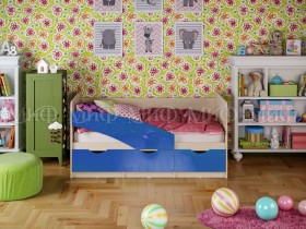Кровать Бабочки 1,6м (Синий металлик) в Кодинске - kodinsk.katalogmebeli.com | фото