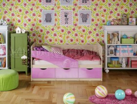 Кровать Бабочки 1,6м (Сиреневый металлик) в Кодинске - kodinsk.katalogmebeli.com | фото
