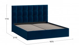Кровать без ПМ «Эмбер» Велюр Confetti/Blue в Кодинске - kodinsk.katalogmebeli.com | фото 2