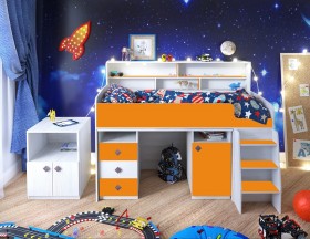 Кровать-чердак Малыш-5 Винтерберг/Оранжевый в Кодинске - kodinsk.katalogmebeli.com | фото